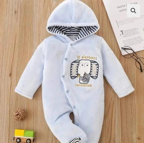 Lightweight Solid Polyester Baby Romper - Image 3